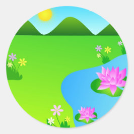 ピンク蓮の花 – ステッカー