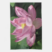ピンク蓮の花IV キッチンタオル (縦)