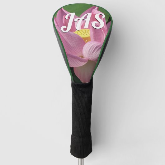 ピンク蓮の花IV ゴルフヘッドカバー (正面)