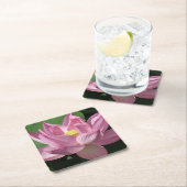 ピンク蓮の花IV スクエアペーパーコースター (インサイチュ)