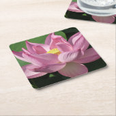 ピンク蓮の花IV スクエアペーパーコースター (アングル)