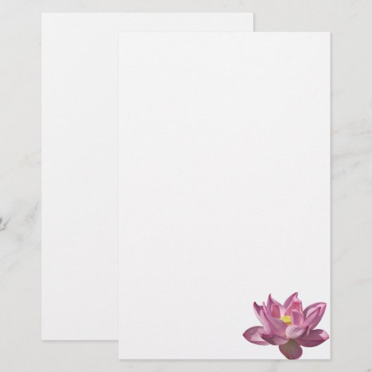 ピンク蓮の花IV 便箋 (正面/裏面)