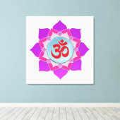 ピンク蓮 キャンバスプリント (インサイチュ (ウッドフロア))