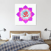 ピンク蓮 キャンバスプリント (インサイチュ (寝室))