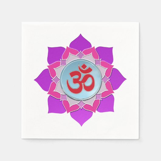 ピンク蓮 スタンダードカクテルナプキン (正面)