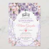 ピンク薄紫キンセアニラクラウンメキシカンバタフライ 招待状 (正面/裏面)