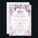 ピンク薄紫キンセアニラクラウンメキシカンバタフライ 招待状<br><div class="desc">ピンク薄紫クインセアニラクラウンメキシカンバタフライ招待状ミクリン15 Anos,  16誕生日, </div>