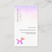 ピンク薄紫バルーン動物パーティーイベントプランナー 名刺 (裏面)