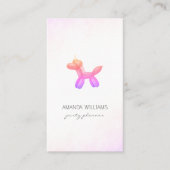 ピンク薄紫バルーン動物パーティーイベントプランナー 名刺 (正面)