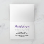 ピンク薄紫フローラブライダルシャワー 招待状 (内部)