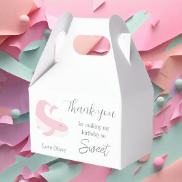 ピンク薄紫ホエールパステル誕生日パーティーありがとう フェイバーボックス