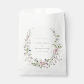 ピンク薄紫ワイルドフラワーリース結婚ズサンキュー フェイバーバッグ (正面)