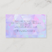 ピンク薄紫幾何結晶 名刺 (裏面)