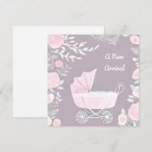 ピンク薄紫新着Pramかわいらしかわいいベビーカード シーズンカード (正面/裏面)