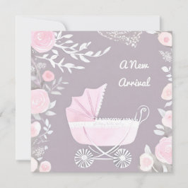 ピンク薄紫新着Pramかわいらしかわいいベビーカード シーズンカード