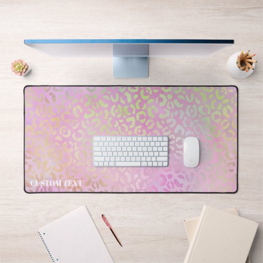 ピンク虹色アニマルプリントラージ拡張カスタム デスクマット (オフィス1)