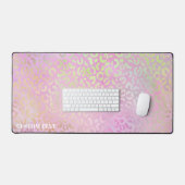 ピンク虹色アニマルプリントラージ拡張カスタム デスクマット (キーボード&マウス)