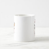 ピンク蝶の花の植物デザイン コーヒーマグカップ (中央)
