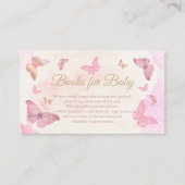 ピンク蝶の赤ちゃんシャワーベビー エンクロージャーカード (正面)
