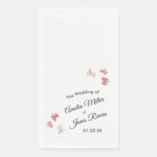 ピンク蝶ガーデンロマンチックシンプルな結婚の (正面)