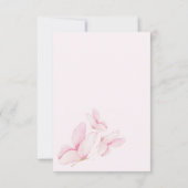 ピンク蝶ガールベビーシャワーサンキューカード サンキューカード (裏面)