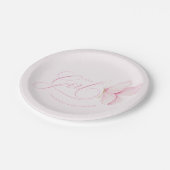 ピンク蝶ガールベビーシャワー紙プレート ペーパープレート (アングル)