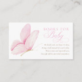 ピンク蝶ガール赤ちゃんシャワー本ベビー エンクロージャーカード (正面)