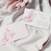 ピンク蝶ガール赤ちゃんシャワー本ベビー エンクロージャーカード