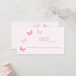 ピンク蝶キンセアニェラ プレイスカード