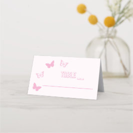 ピンク蝶キンセアニェラ プレイスカード