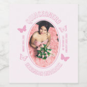 ピンク蝶キンセアニェラ ワインラベル (シングルラベル)