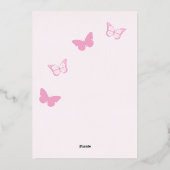 ピンク蝶キンセアニェラ 箔招待状 (裏面)