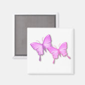 ピンク蝶デザイン磁石 マグネット (正面/裏面)