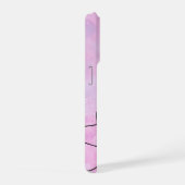 ピンク蝶ハート柄スマホケースデザイン iPhoneケース (右側面)