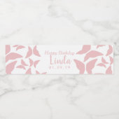 ピンク蝶フローティングハッピーバースデー ペットボトルラベル (シングルラベル)