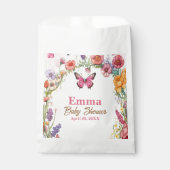ピンク蝶ベビーシャワーフローラガーデン フェイバーバッグ (正面)