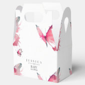 ピンク蝶ホワイトベビーシャワー フェイバーボックス (オープン)