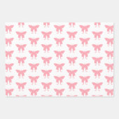 ピンク蝶ラッピング紙シート ラッピングペーパーシート (正面)
