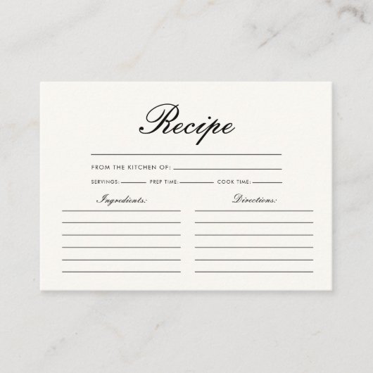 ピンク蝶レシピブライダルシャワー エンクロージャーカード (正面)