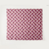 ピンク蝶桜シームレスパターン タペストリー (正面(横))