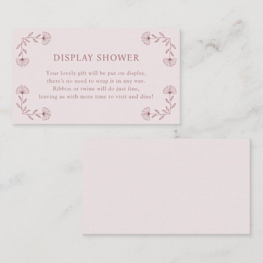 ピンク表示シャワーカード エンクロージャーカード (正面/裏面)