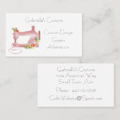 ピンク裁縫機械裁縫名刺 名刺 (正面/裏面)