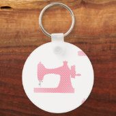 ピンク裁縫機 キーホルダー (正面)