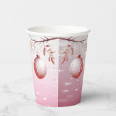 ピンク装飾クリスマスボールホリデー紙カップ 紙コップ (右)