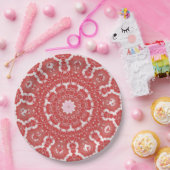 ピンク装飾休日紙プレート ペーパープレート (パーティー)