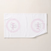 ピンク装飾円モノグラムバスタオルセット バスタオルセット (ハンドタオル)