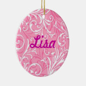 ピンク装飾名オーナメント セラミックオーナメント (右)
