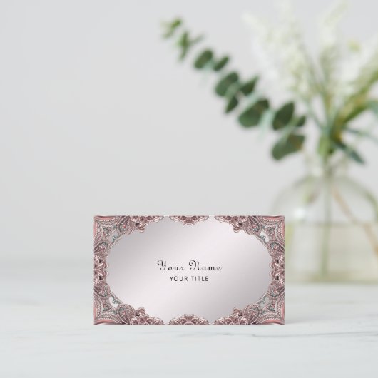 ピンク装飾名刺 名刺 (スタンド正面)