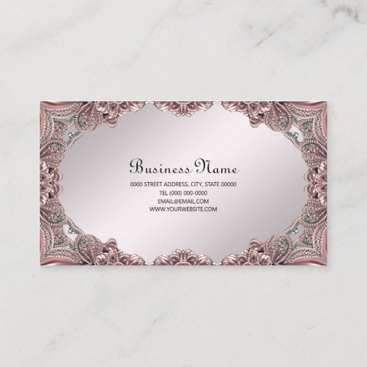 ピンク装飾名刺 名刺 (裏面)