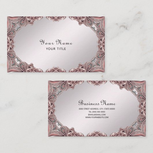 ピンク装飾名刺 名刺 (正面/裏面)